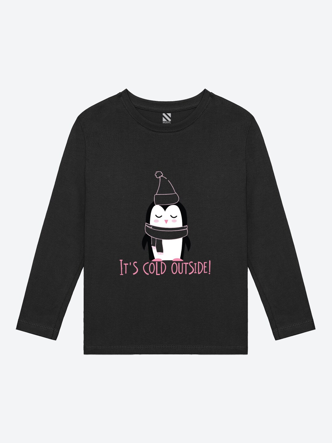 

BAESD Girls Long Sleeves Round Neck Typography Printed Applique Cotton Casual T-shirt, Black