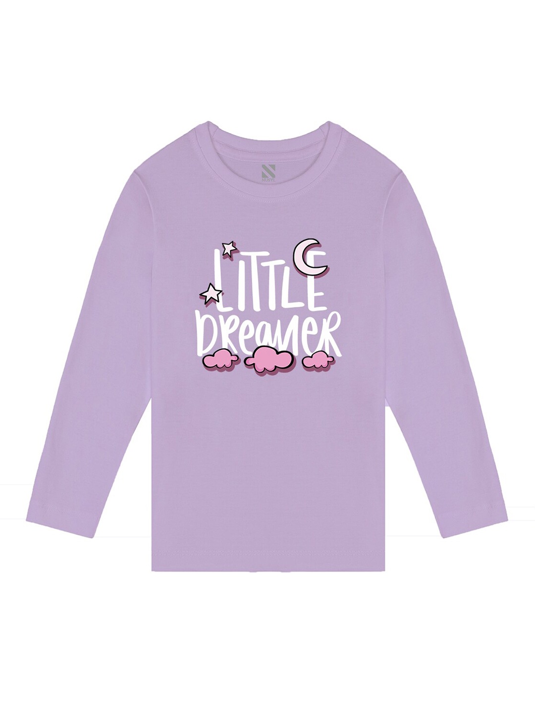 

BAESD Girls Printed Full Sleeves Cotton T-shirt, Purple