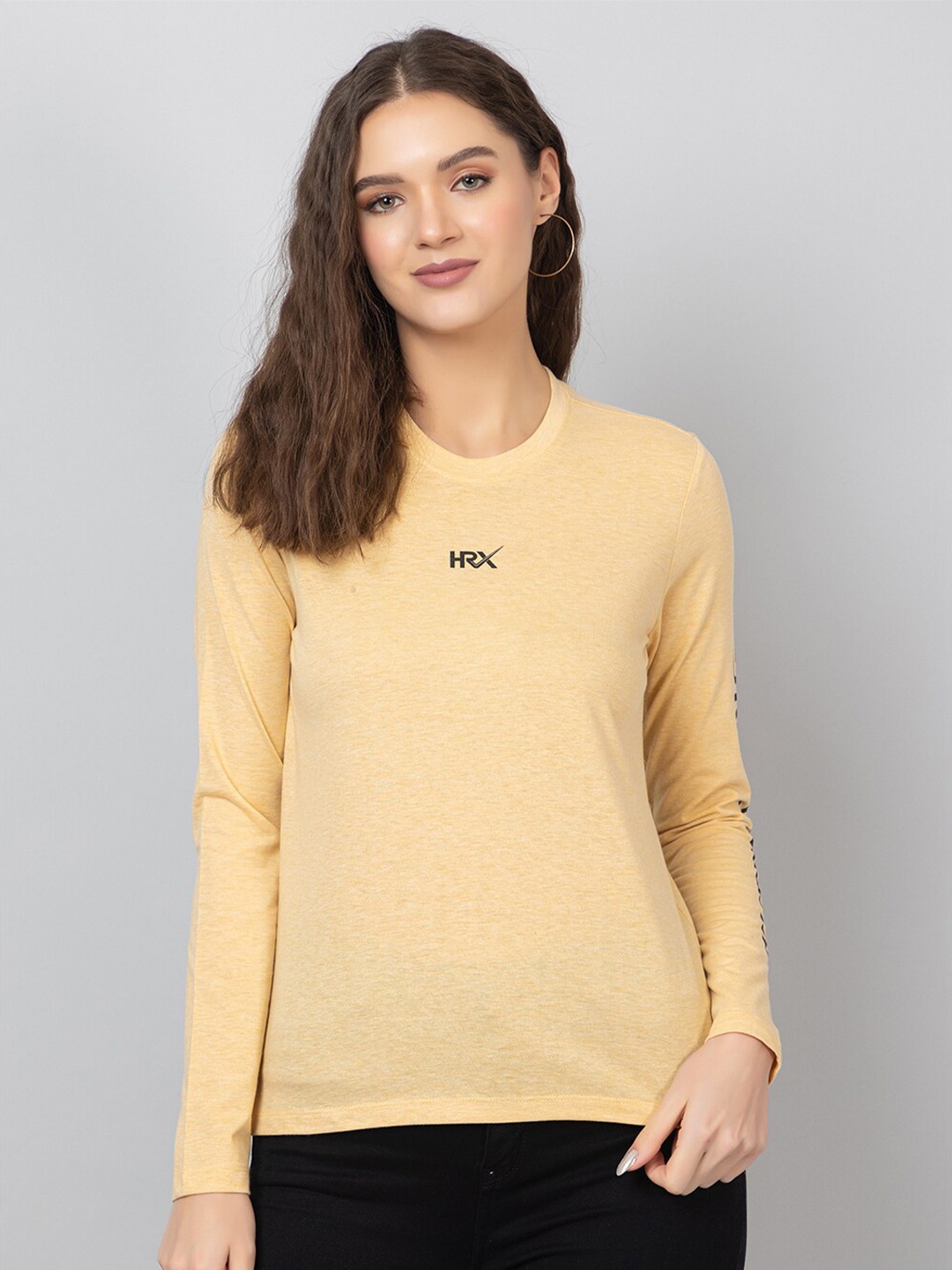 

HRX by Hrithik Roshan Women Typography Printed Round Neck T-shirt, Yellow