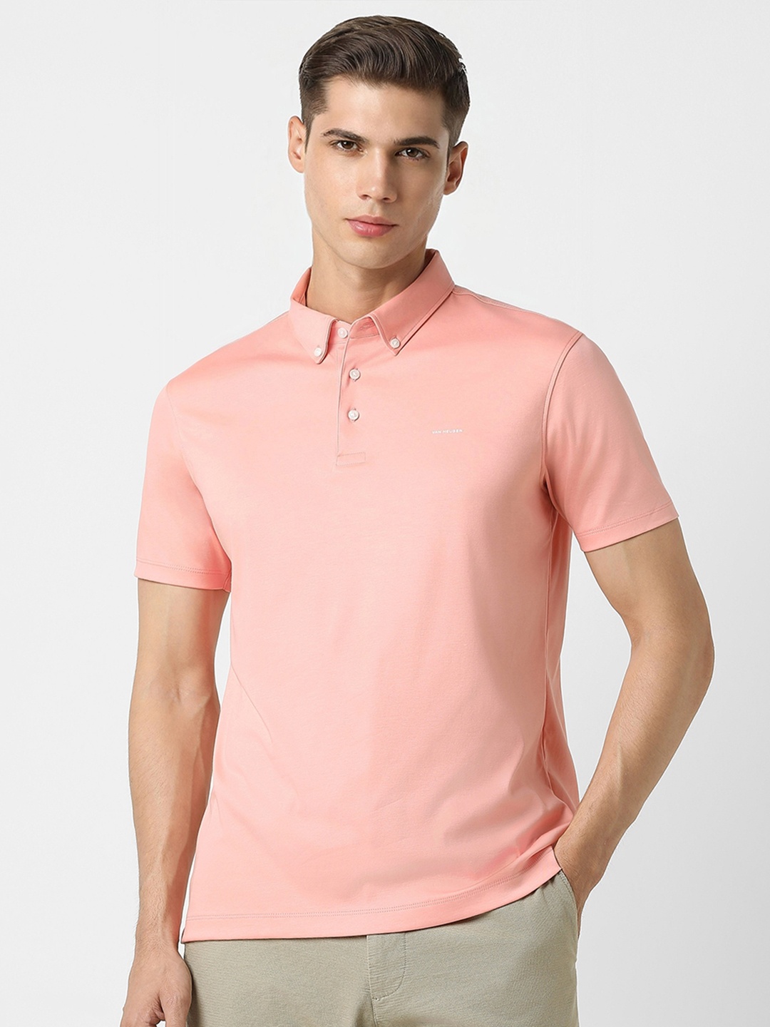 

Van Heusen Sport Pure Cotton Polo Collar T-shirt, Pink