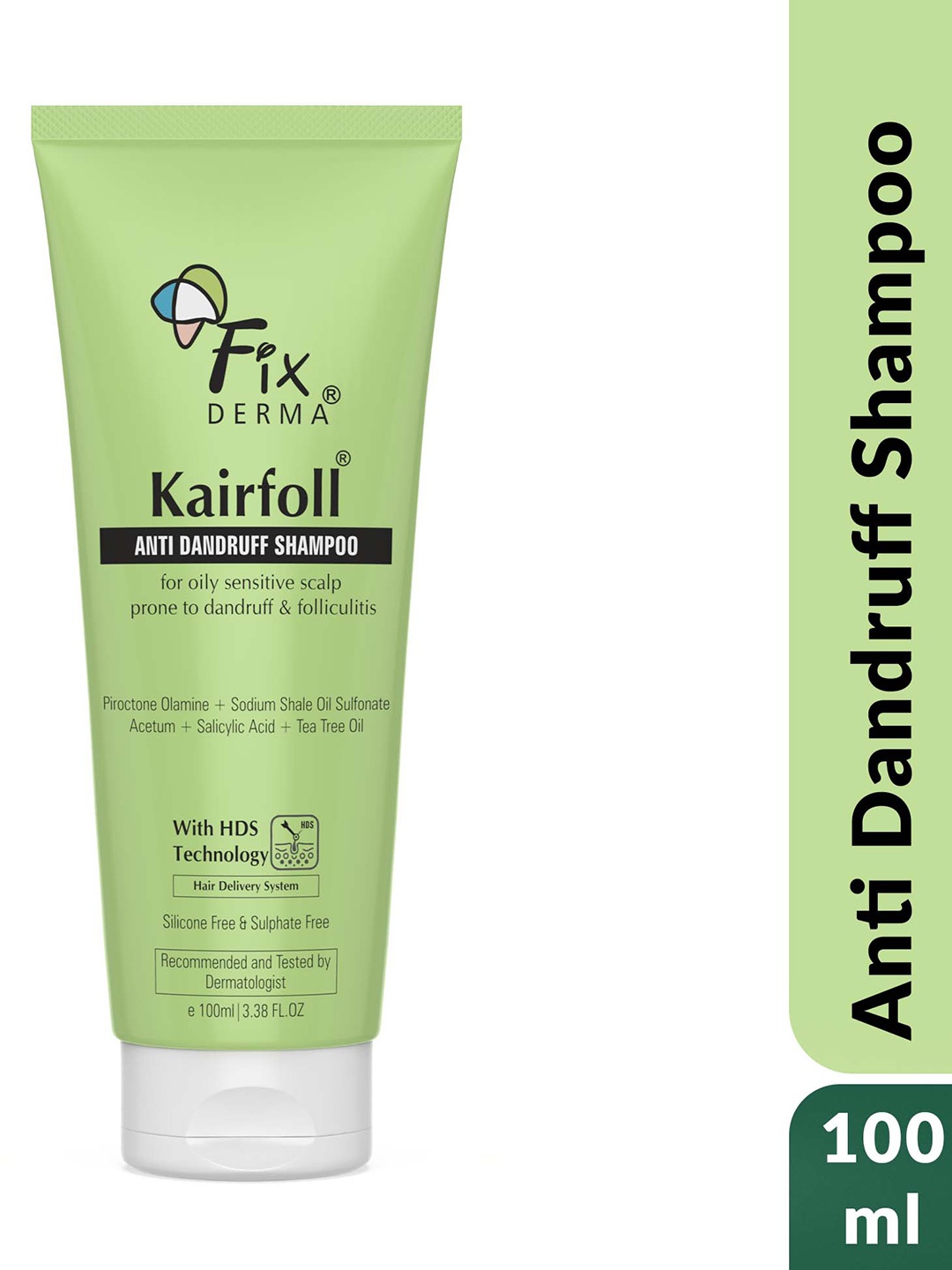 

FIXDERMA Kairfoll Anti Dandruff Shampoo For Oily Sensitive Scalp - 100ml, Green