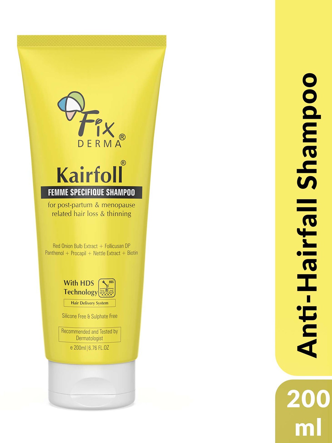 

FIXDERMA Kairfoll Femme Specifique Shampoo For Hair Loss & Thinning - 200ml, Yellow