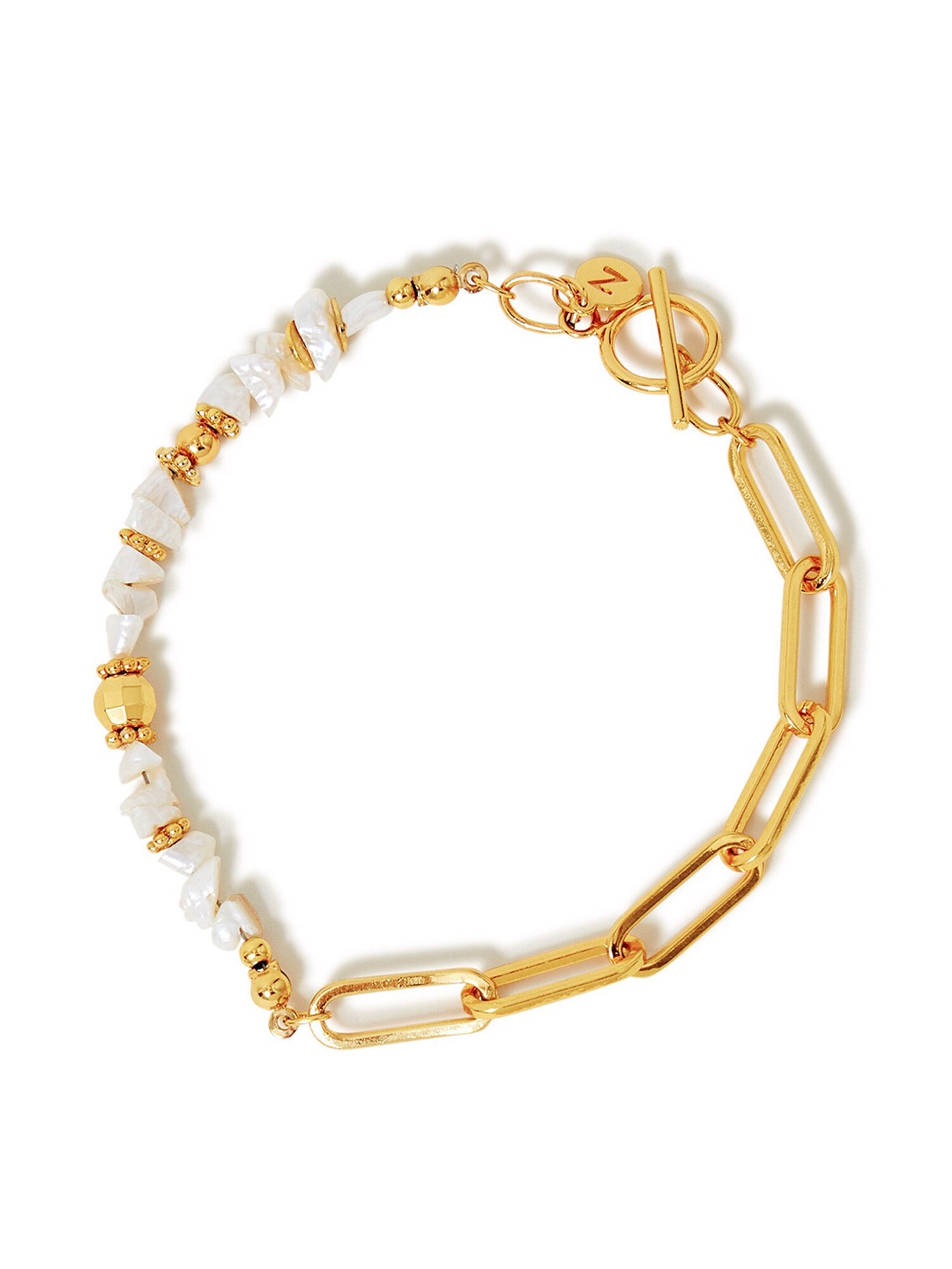 

Accessorize Gold-Plated Beaded Brass Link Bracelet