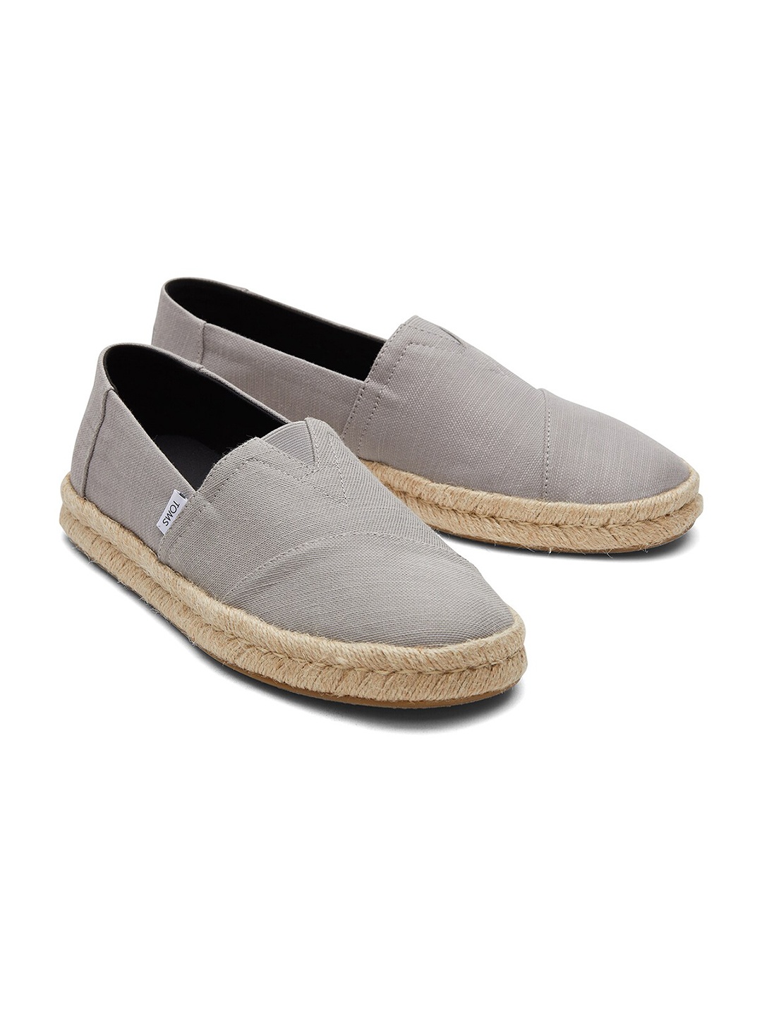 

TOMS Men Comfort Insole Contrast Sole Slip-On Espadrilles, Grey