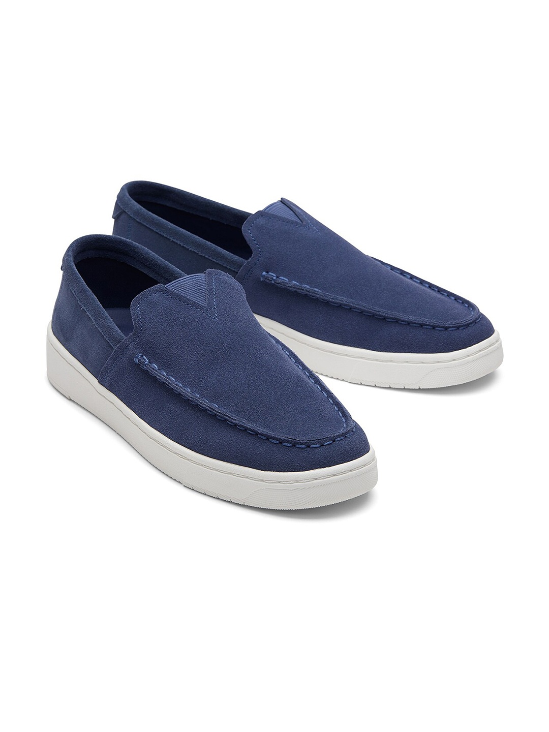 

TOMS Men Comfort Insole Contrast Sole Suede Slip-On Sneakers, Blue