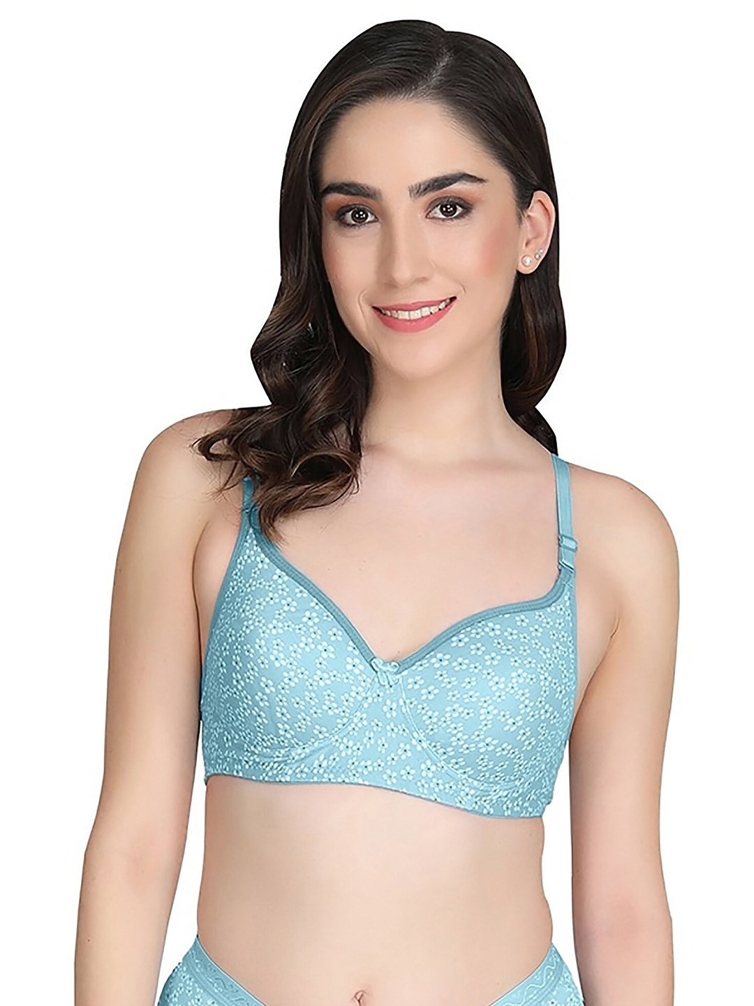 

Aamarsh Printed Cotton Lingerie Set, Blue
