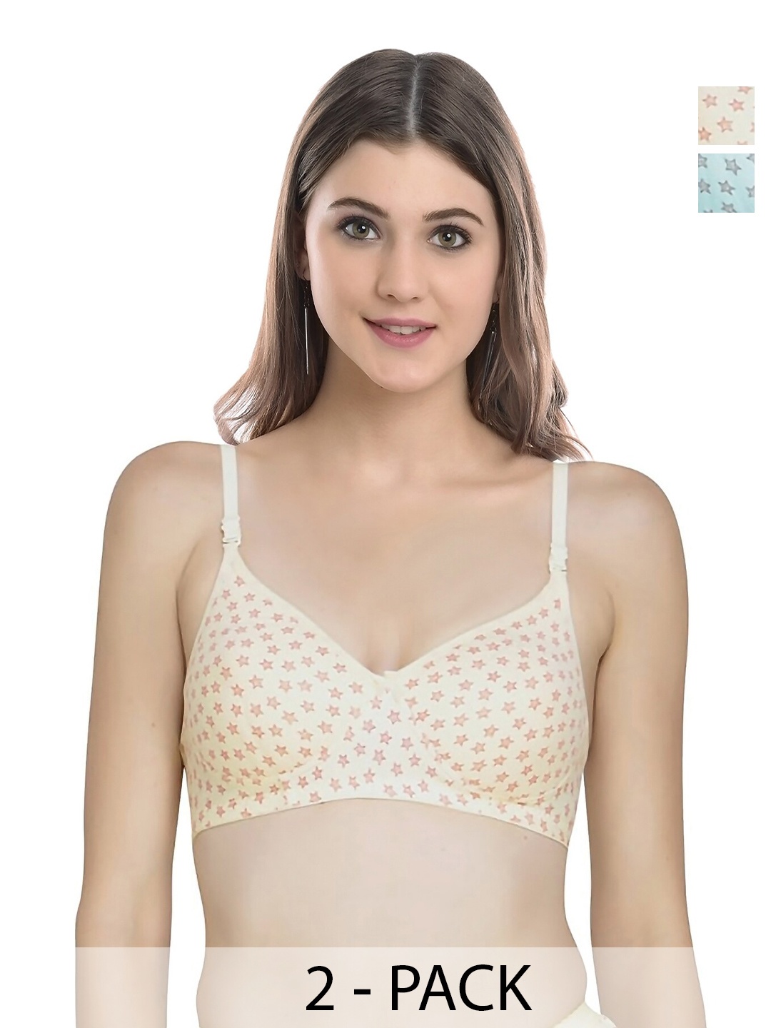 

Aamarsh Pack Of 2 Cotton Brief Lingerie Set, Blue