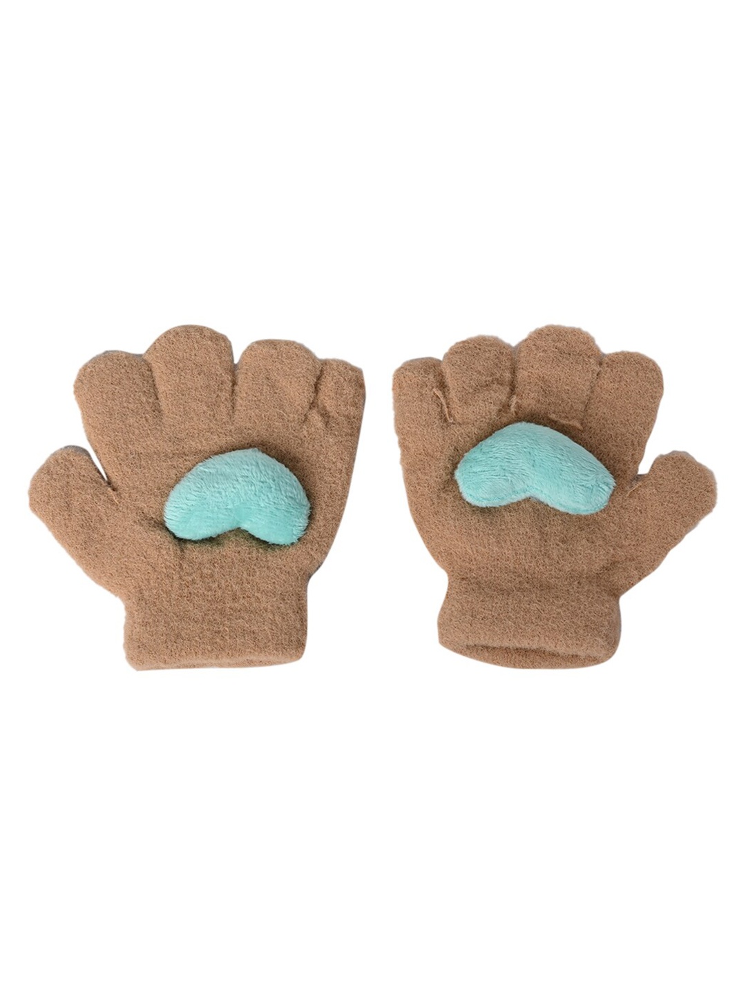 

KID-O-WORLD Kids Patterned Woollen Gloves, Brown