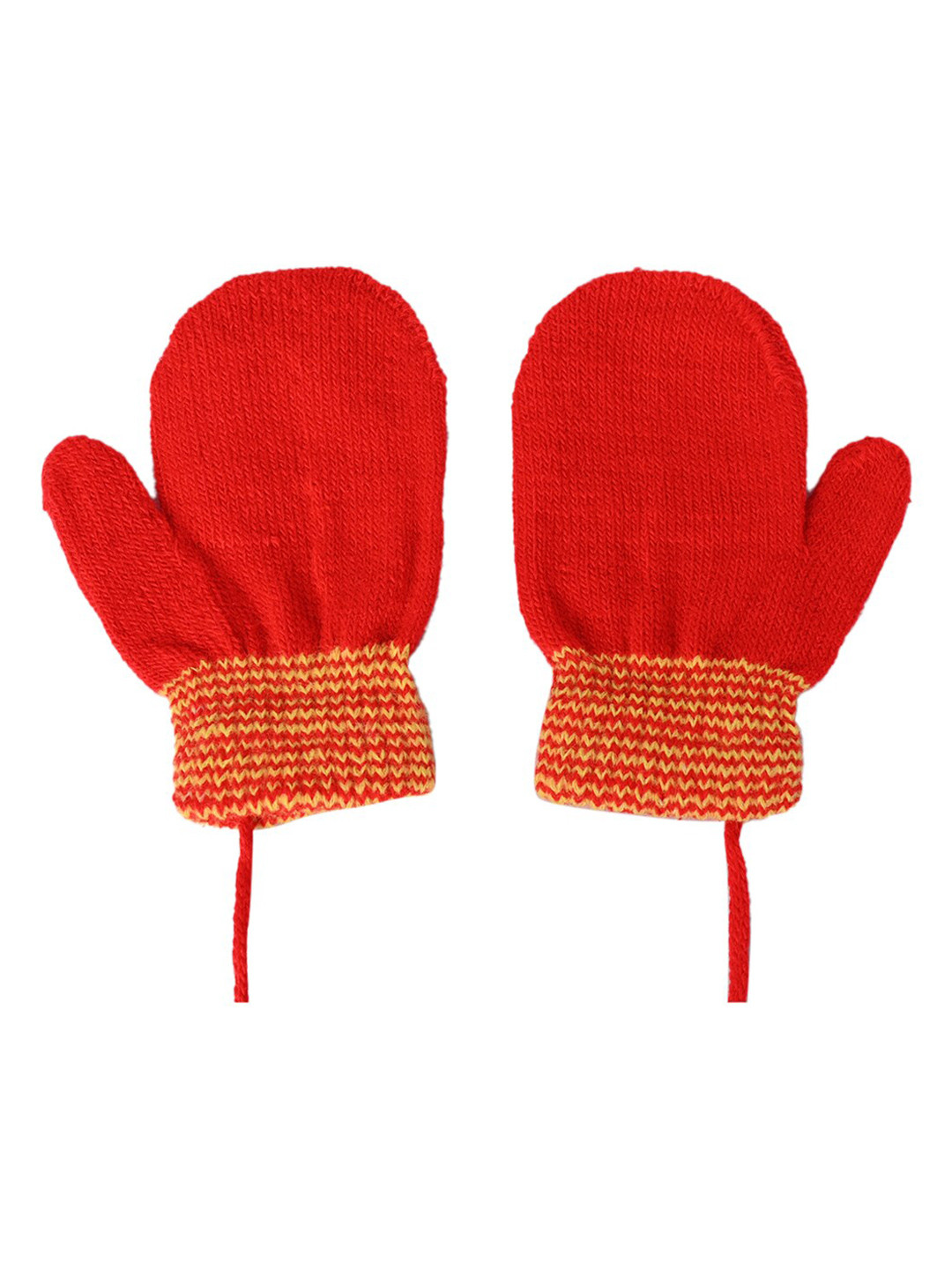 

KID-O-WORLD Kids Patterned Woollen Gloves, Red