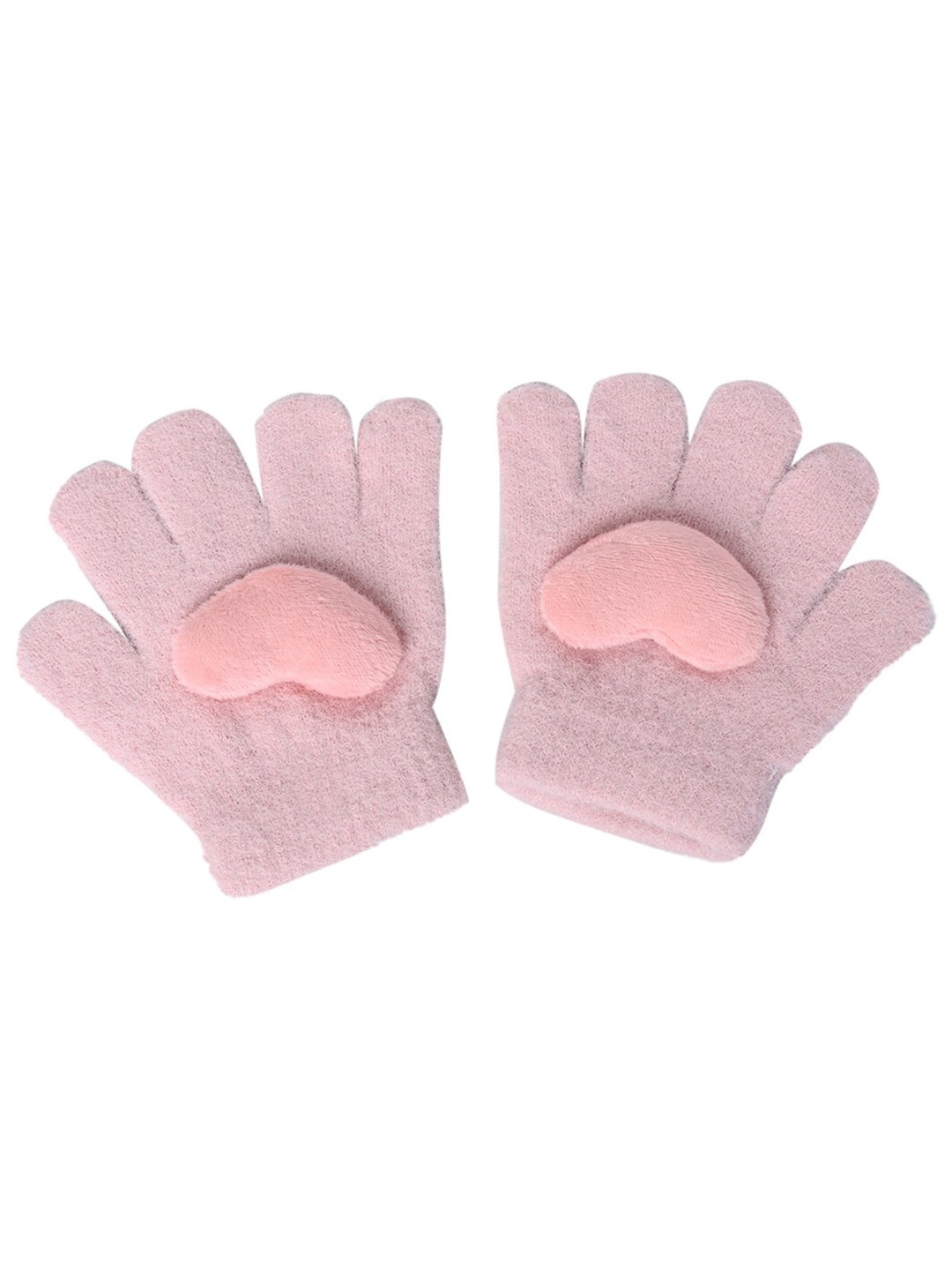 

KID-O-WORLD Girls Patterned Woollen Gloves, Pink