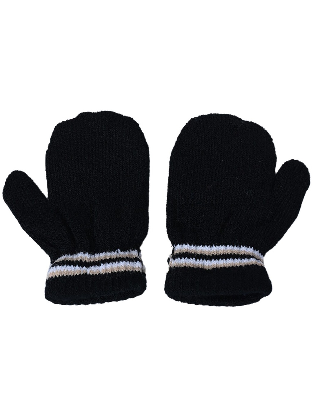 

KID-O-WORLD Boys Striped Wool Gloves, Black