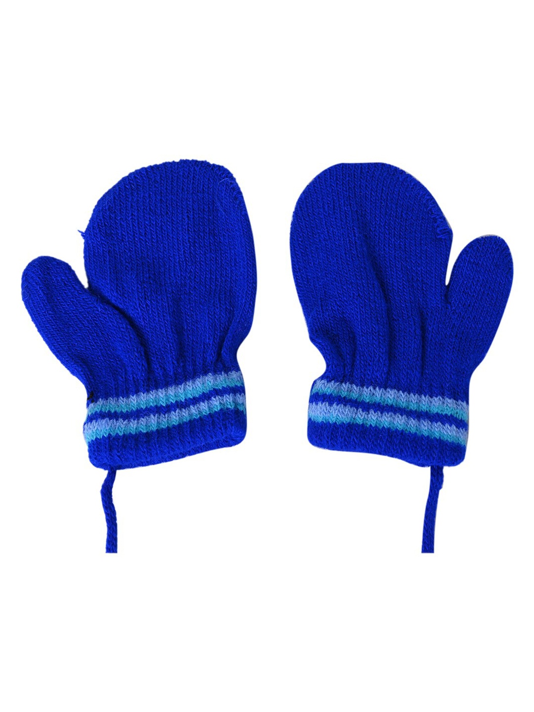 

KID-O-WORLD Boys Striped Woollen Gloves, Blue