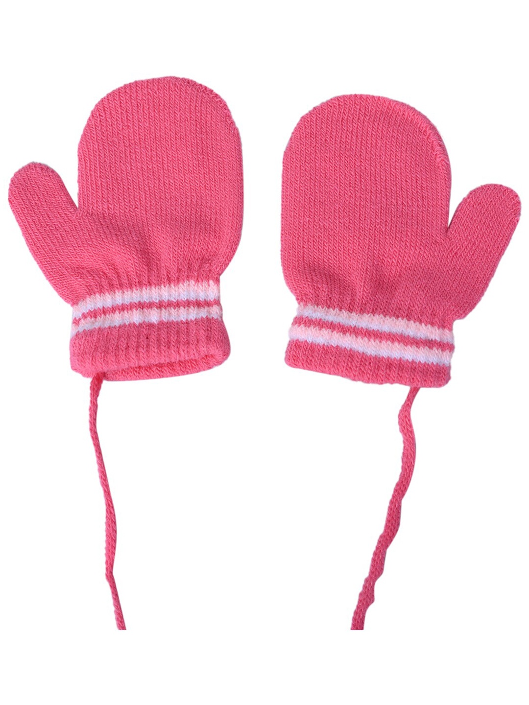 

KID-O-WORLD Girls Patterned Woollen Gloves, Pink