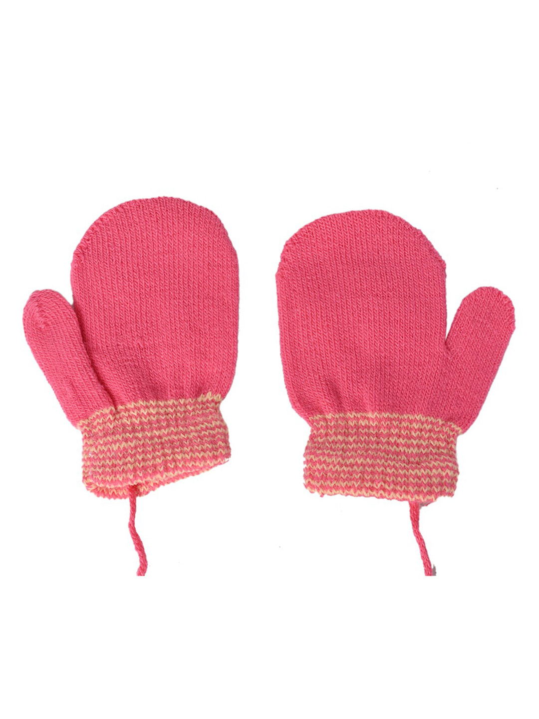 

KID-O-WORLD Girls Striped Woolen Winter Gloves, Peach