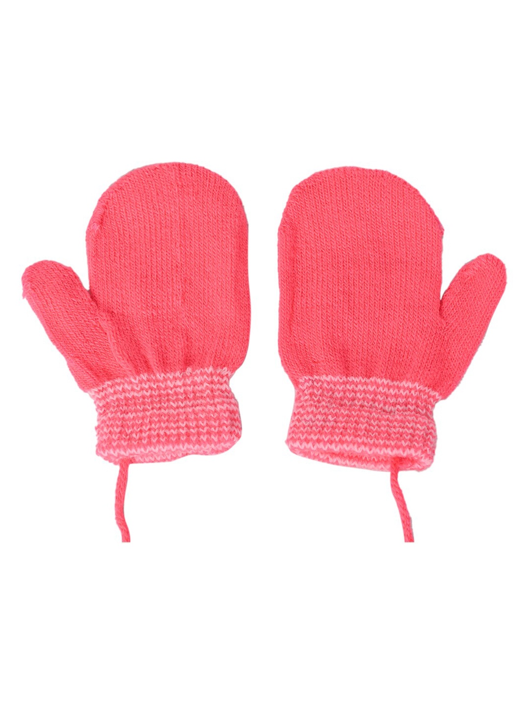 

KID-O-WORLD Girls Patterned Woollen Gloves, Pink