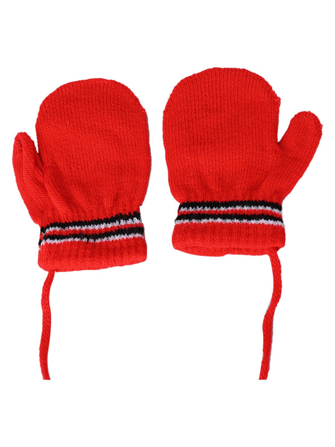 

KID-O-WORLD Kids Patterned Woollen Gloves, Red