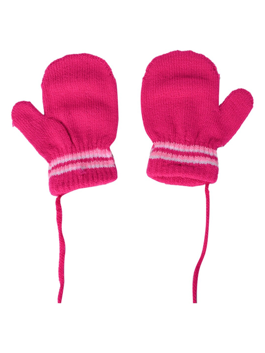 

KID-O-WORLD Girls Patterned Woollen Gloves, Pink