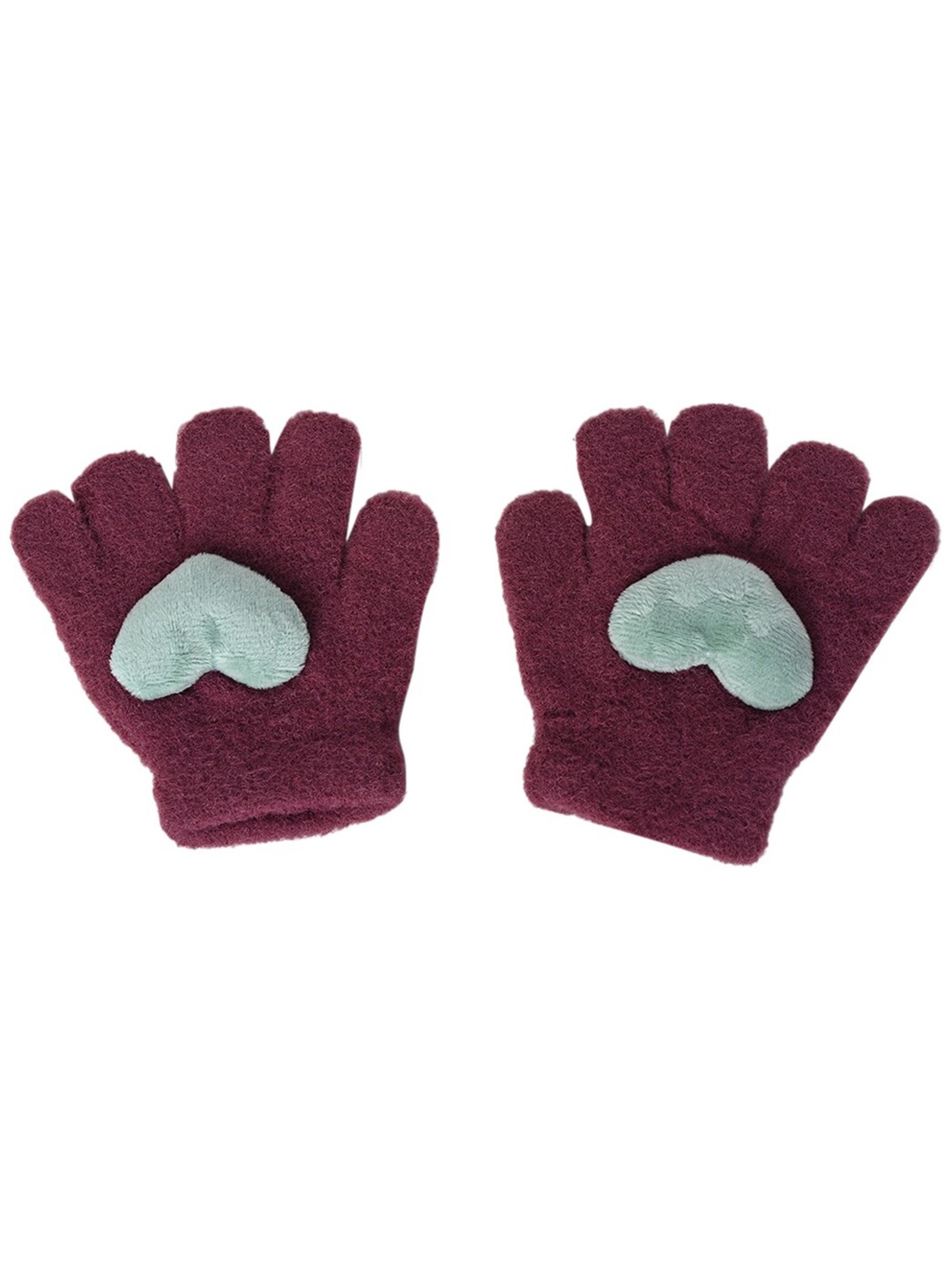 

KID-O-WORLD Boys Patterned Woollen Gloves, Maroon