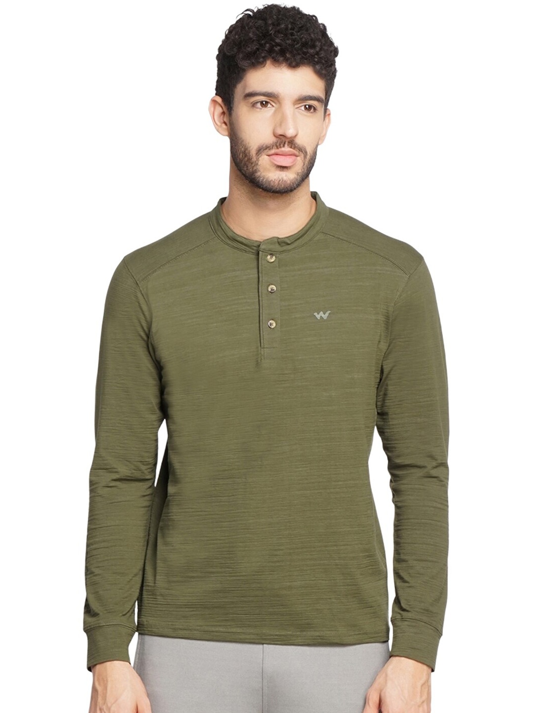 

Wildcraft henley neck Long Sleeves Sweatshirt, Green