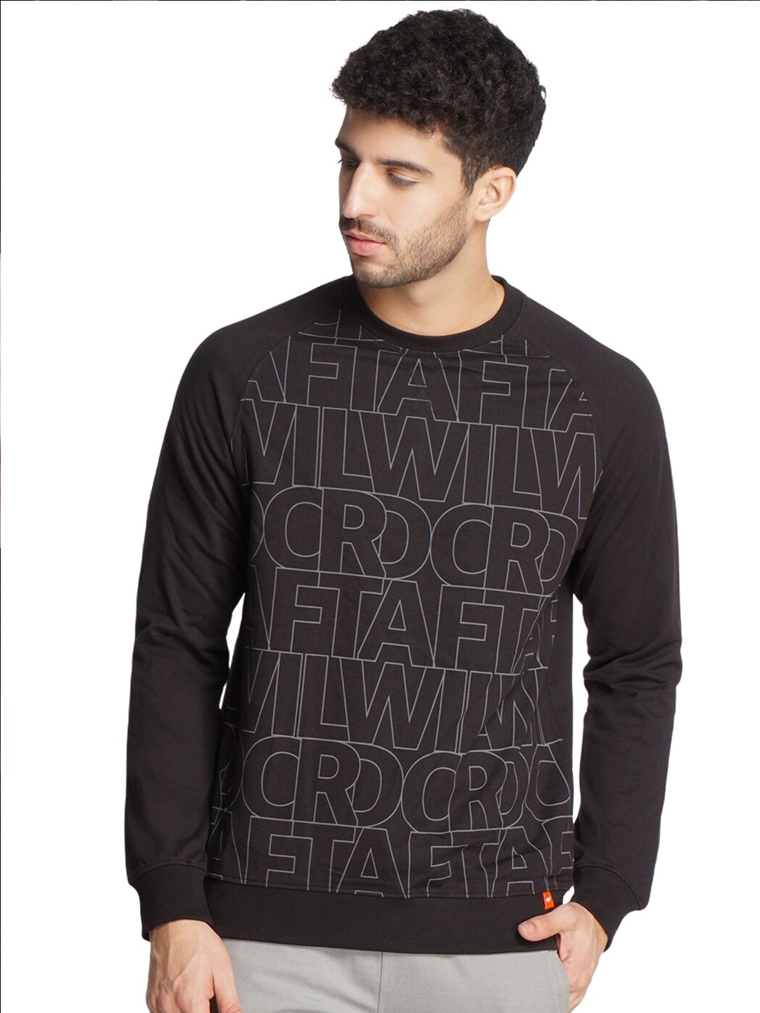 

Wildcraft Alphanumeric Printed Round Neck Cotton Pullover Sweatshirt, Black