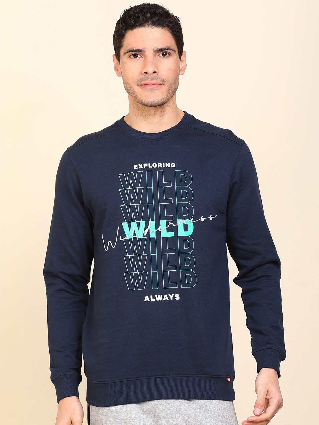 

Wildcraft Typogaphy Printed Round Neck Cotton Pullover Sweatshirt, Blue
