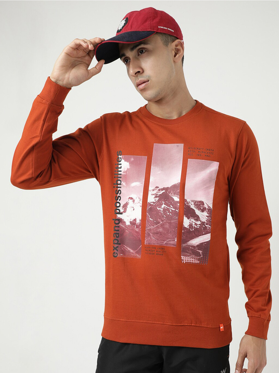 

Wildcraft Graphic Printed Cotton Pullover, Brown