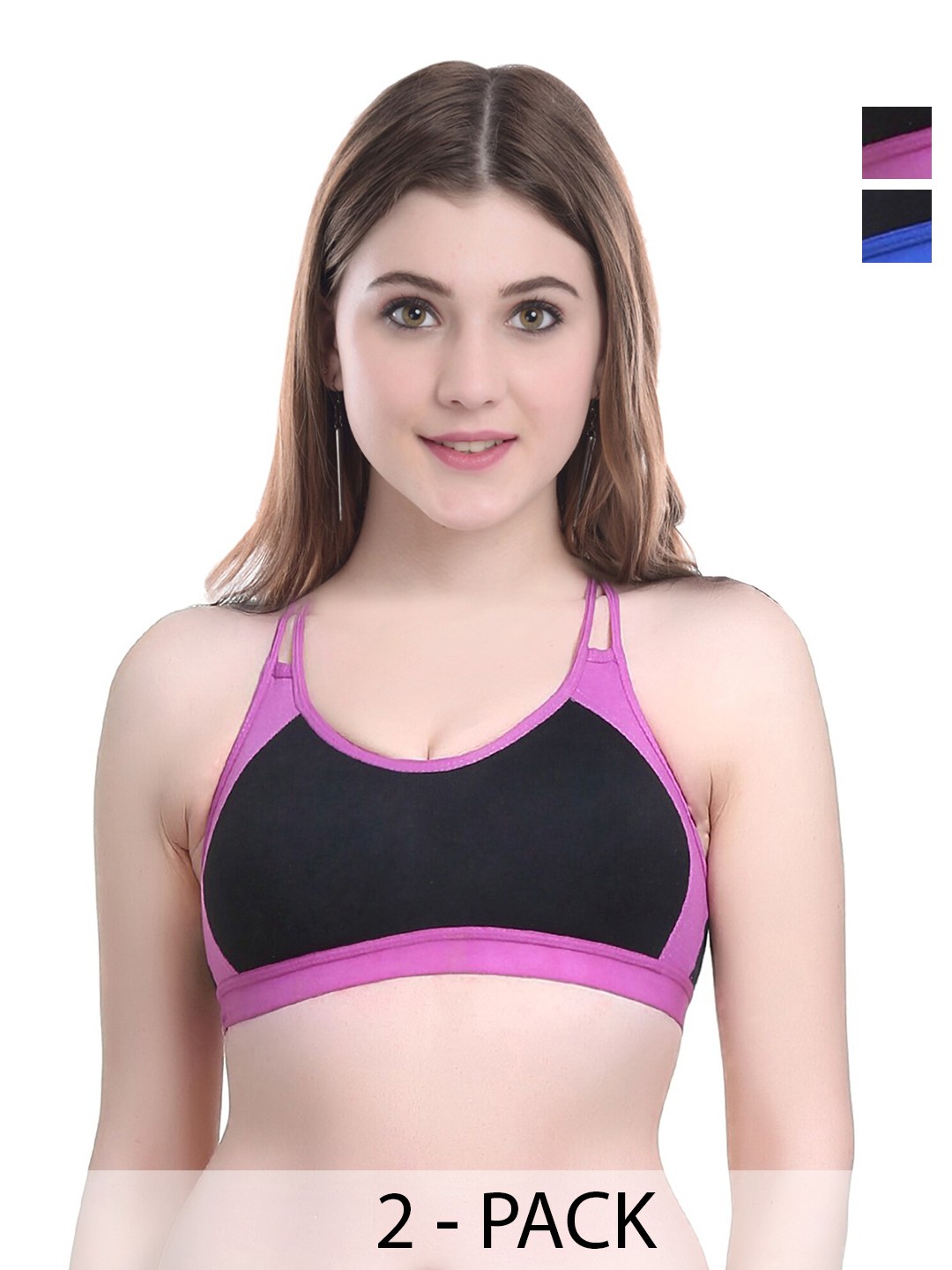

Aamarsh Pack Of 2 Cotton Bra With Briefs, Pink