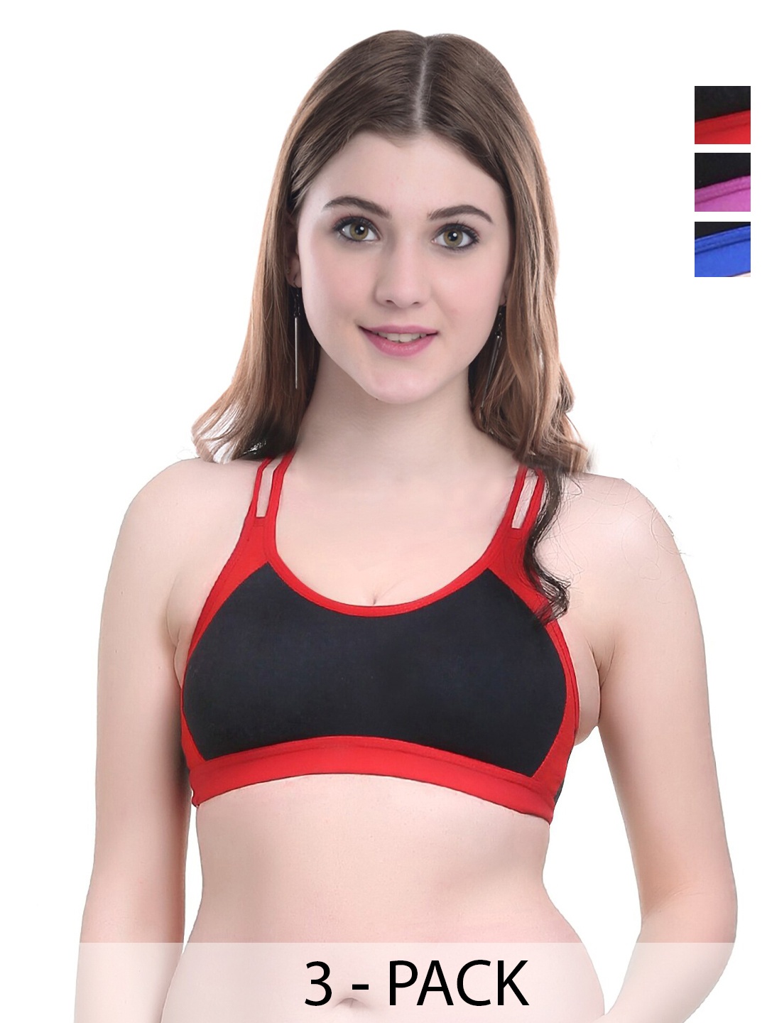 

Aamarsh Pack Of 3 Cotton Brief Lingerie Set, Red