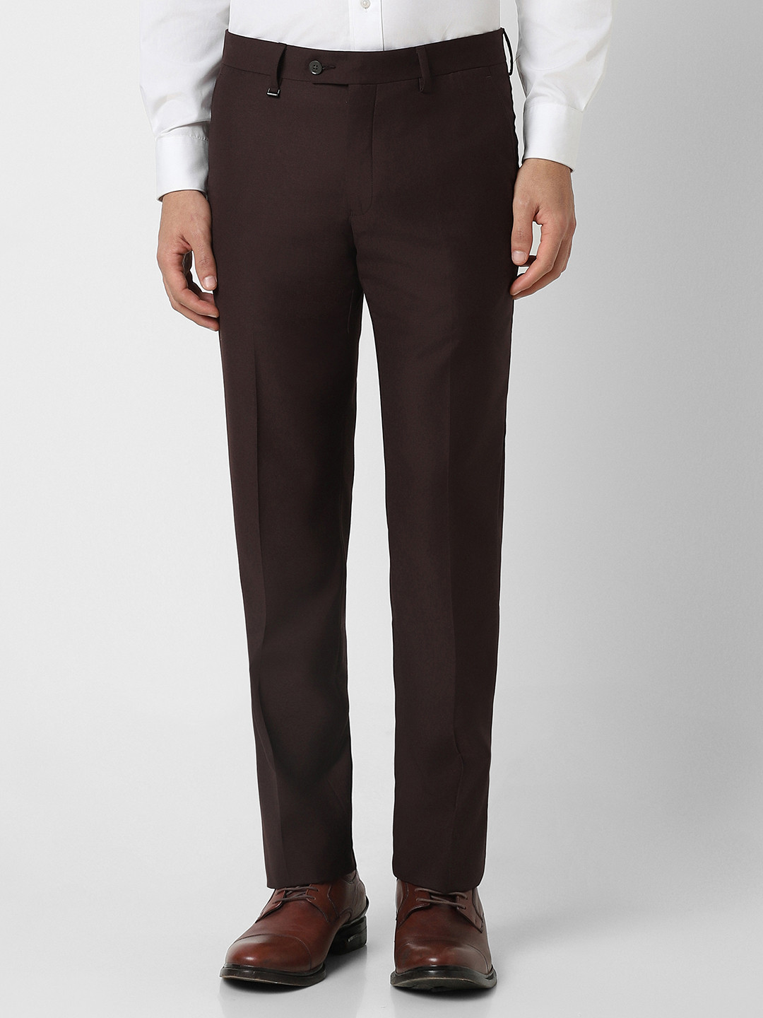 

Van Heusen Men Mid-Rise Slim Fit Trousers, Maroon