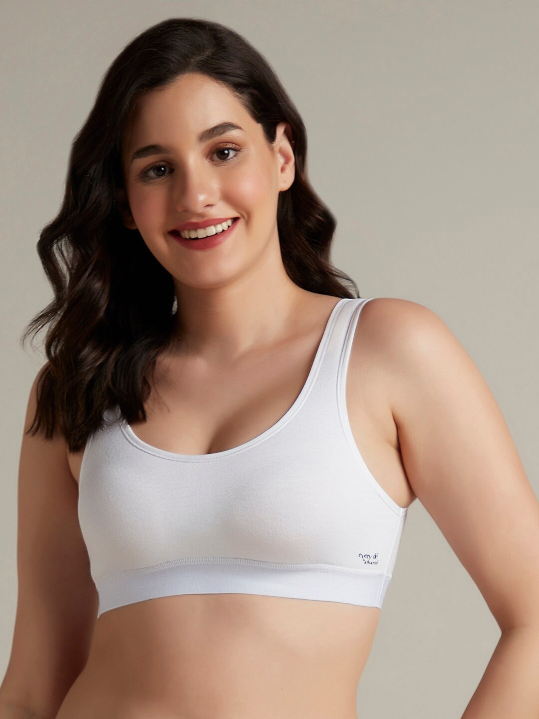 

Amante Non Padded Non-Wired Easy Slip-On Cami Bra, White