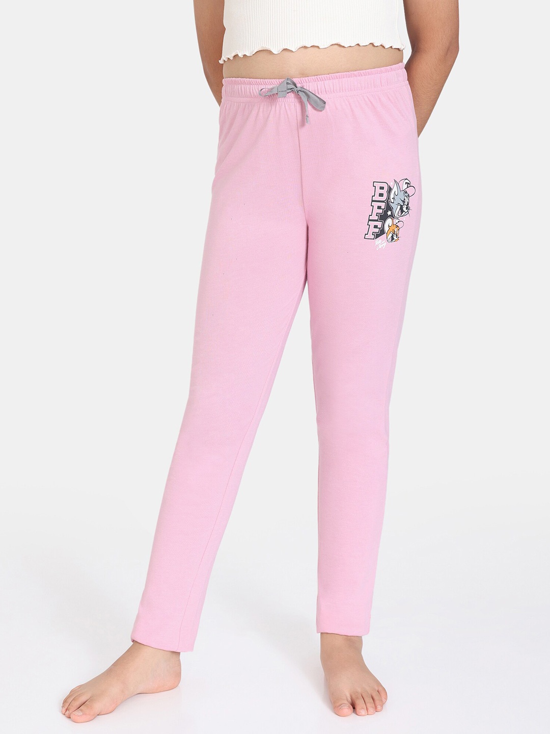 

Rosaline by Zivame Girls Mid-Rise Lounge Pant, Pink