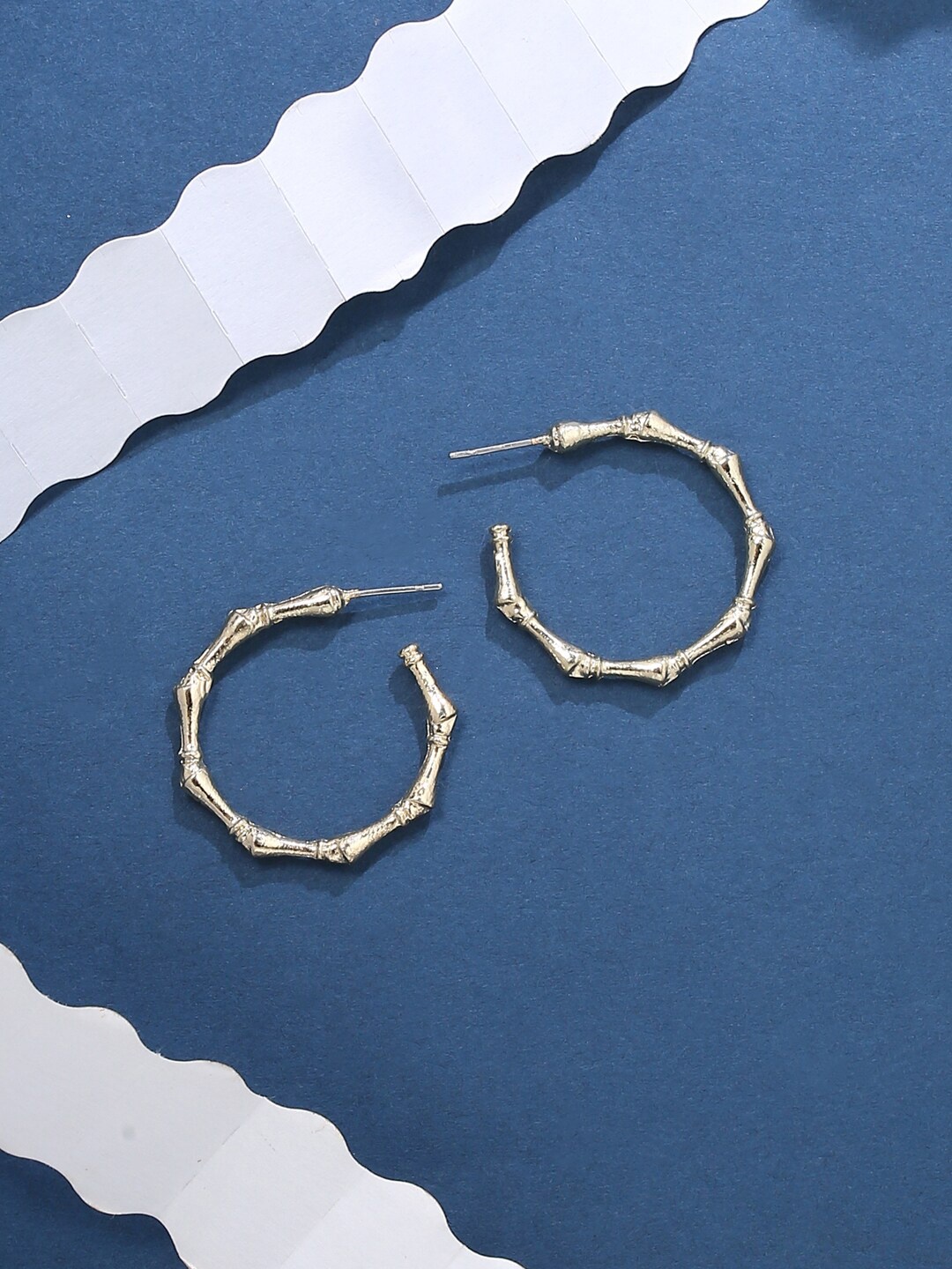 

VIRAASI Gold Plated Contemporary Half Hoop Earrings
