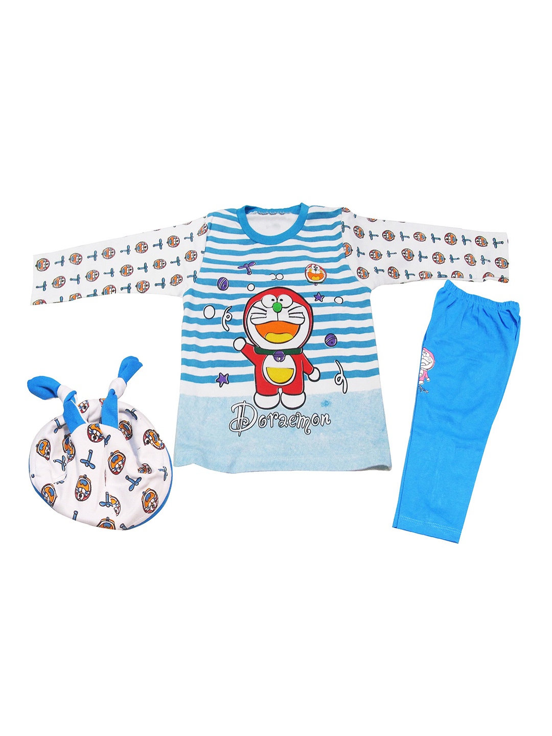 

BAESD Infants Boys Doraemon Printed T-shirt with Trousers, Blue