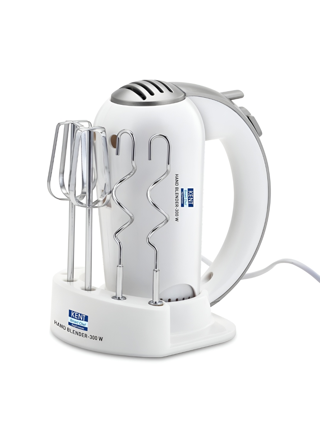 

KENT 300W Hand-Blender with 5 Variable Speed Control & Multiple Beaters & Dough Hooks, White