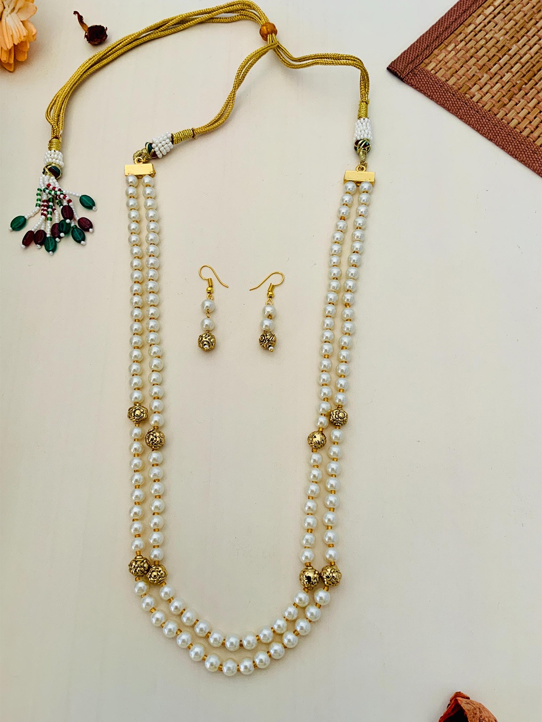 

ABDESIGNS Gold-Plated Pearl Beaded Jewellery Set