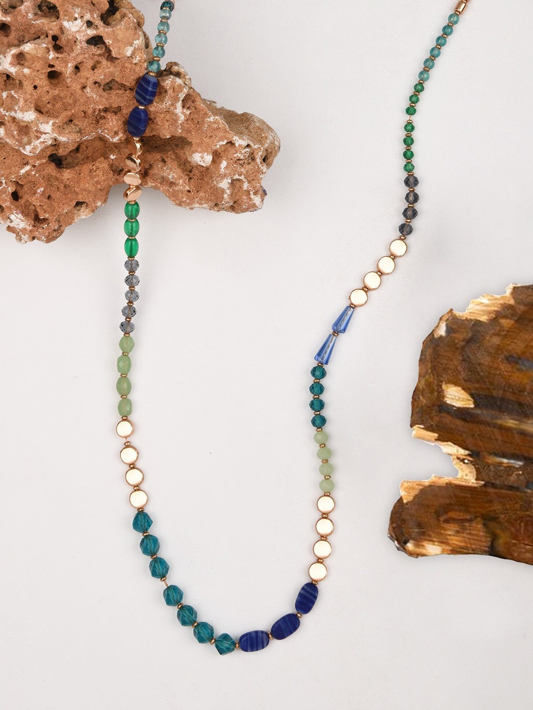 

Accessorize London Women Long Beaded Necklace, Blue