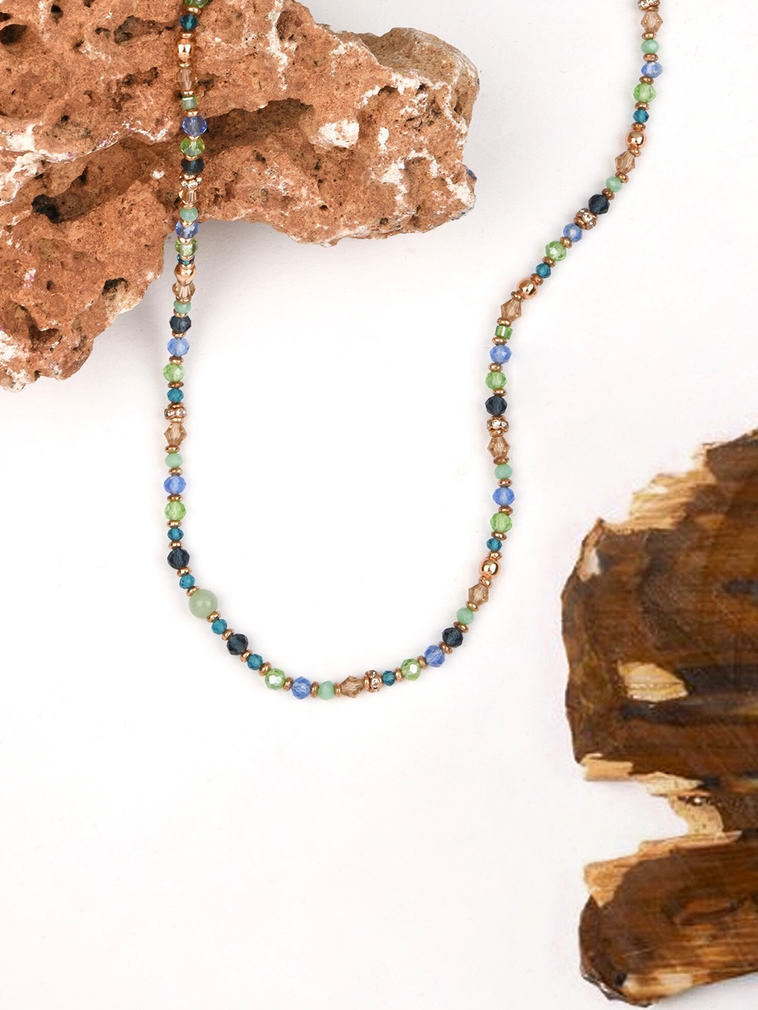 

Accessorize London Women Round Beaded Necklace, Blue