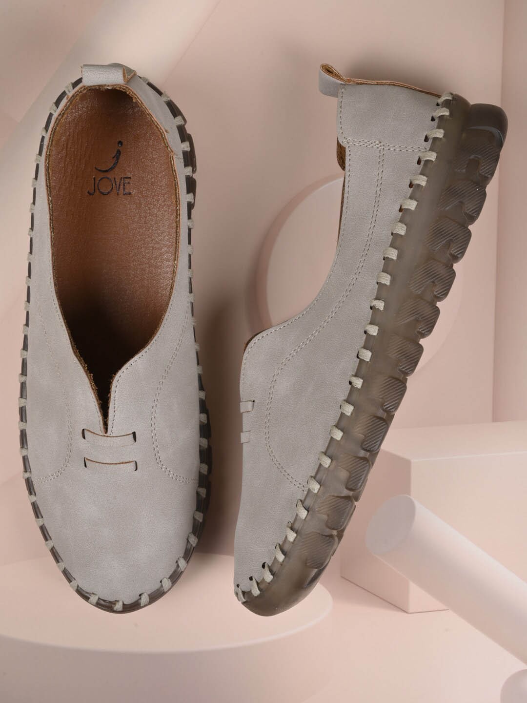 

Jove Women Lightweight Slip-On Loafers, Grey