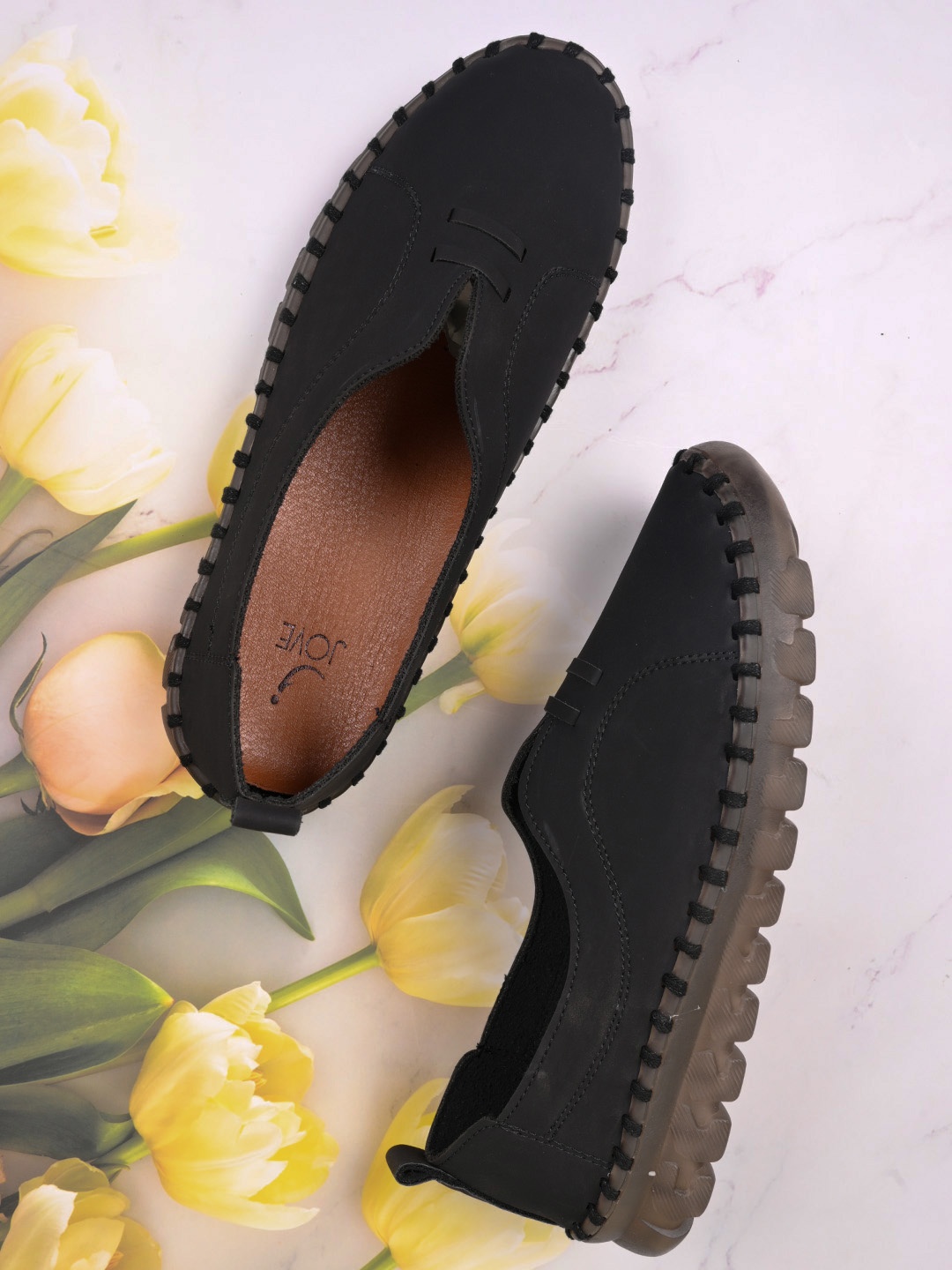 

Jove Women Lightweight Slip On Loafers, Black