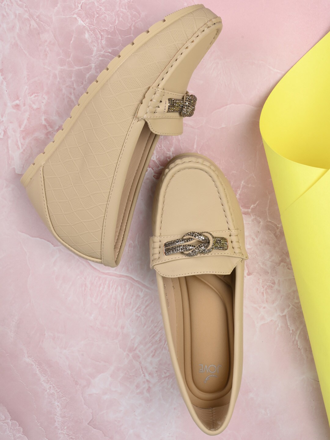 

Jove Round Toe Platform Heels, Beige