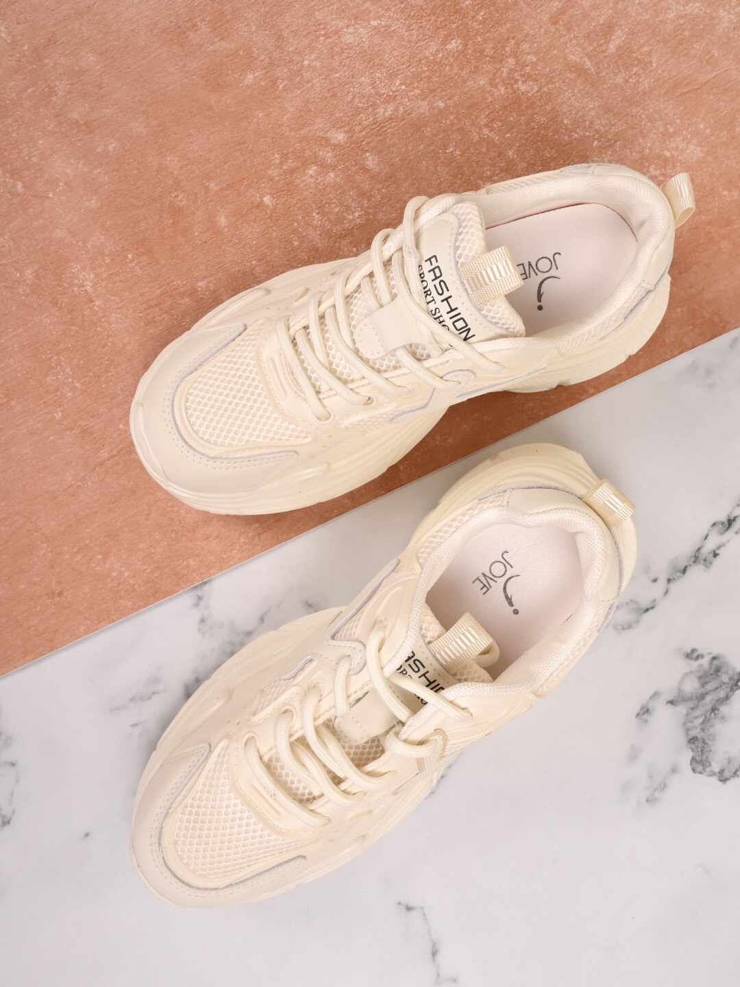

Jove Women Perforations Lightweight Sneakers, Beige