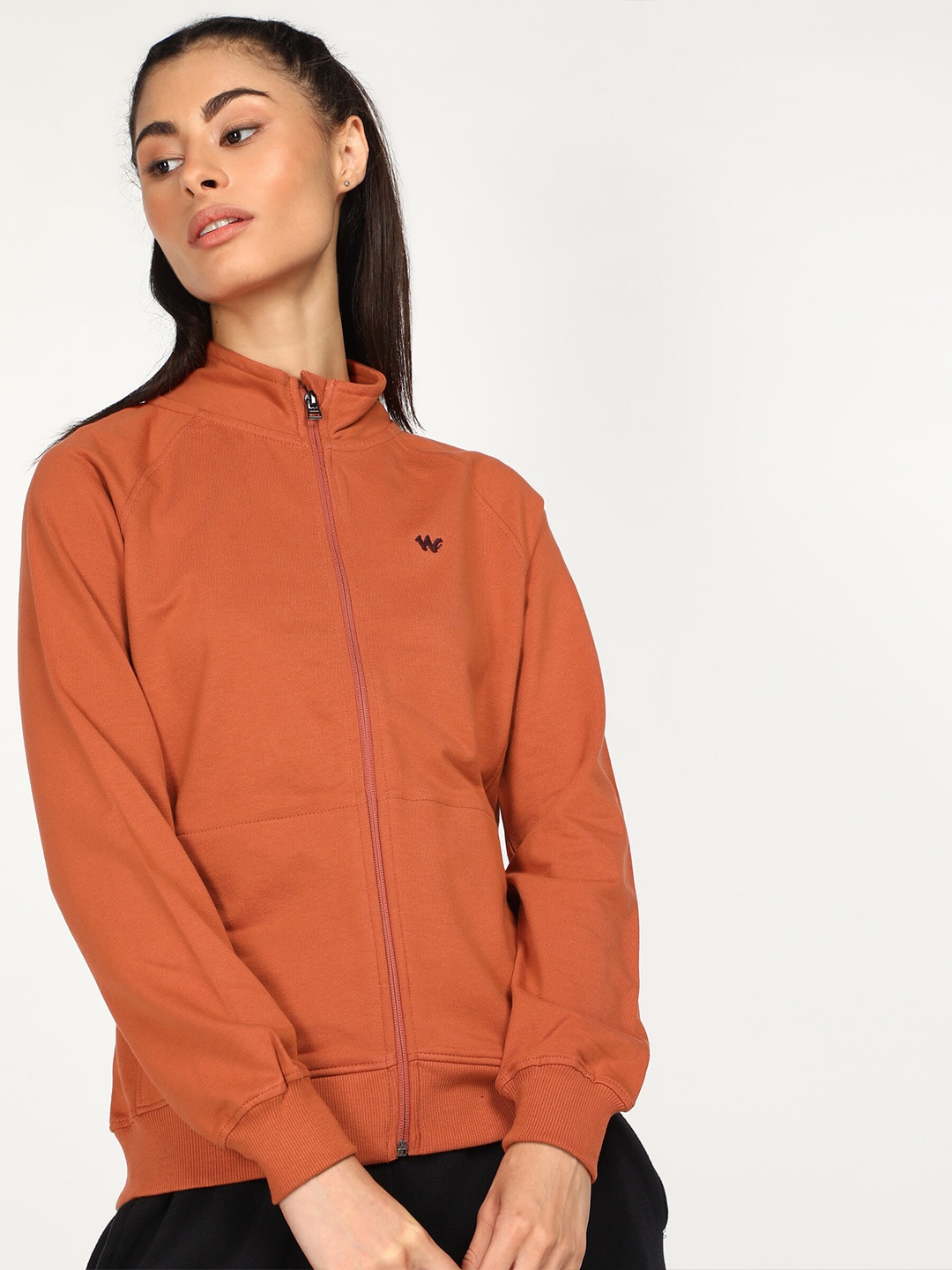 

Wildcraft Typography Printed Detachable Hood Cotton Sweatshirt, Rust