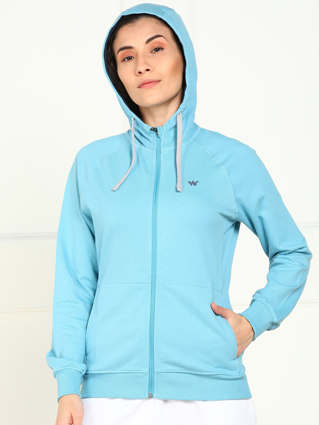 

Wildcraft Front Open Long Sleeves Detachable Hood Cotton Sweatshirt, Blue