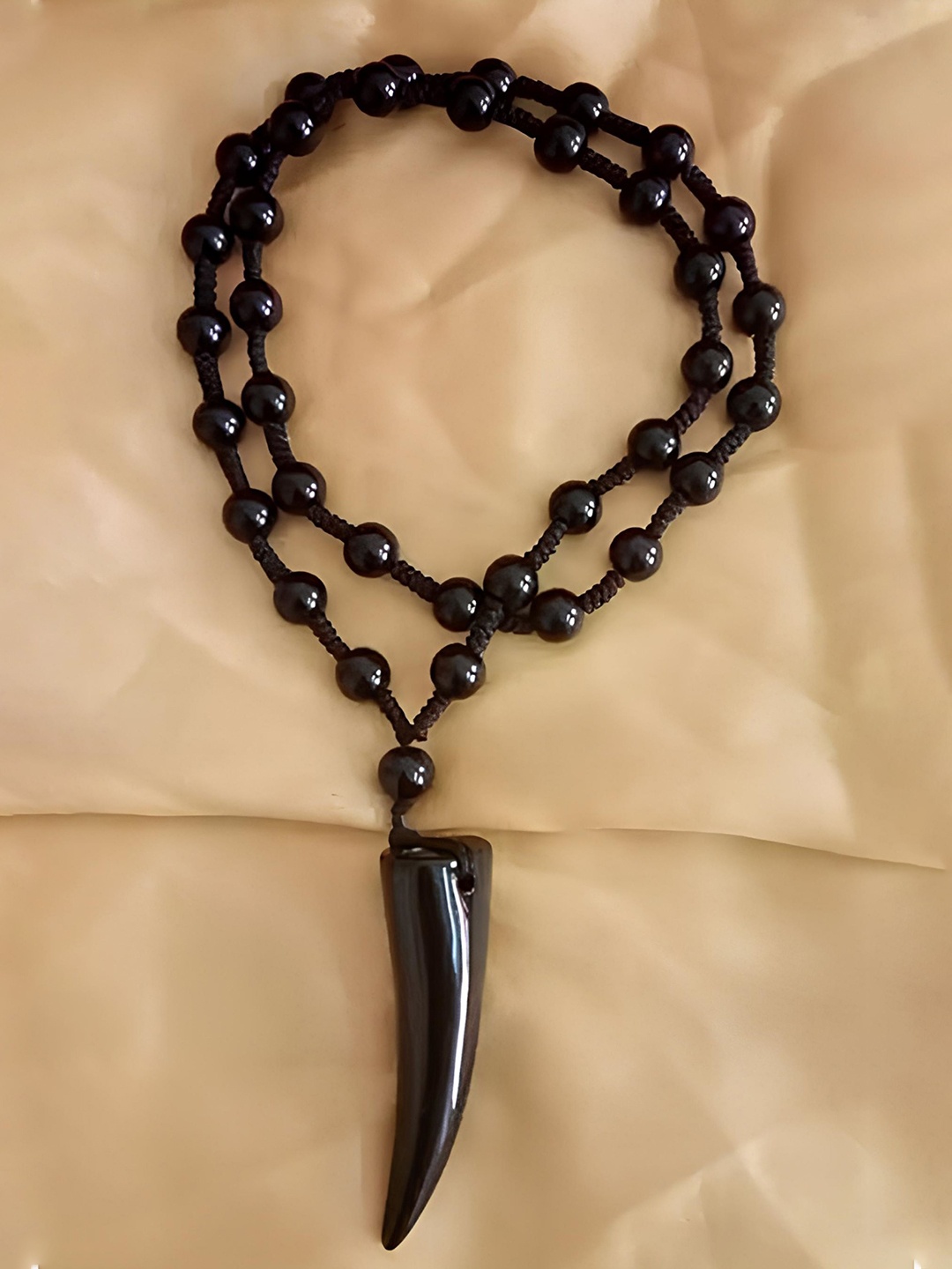 

KARISHMA KREATIONS Elephant Tooth Pendant With Chain, Black