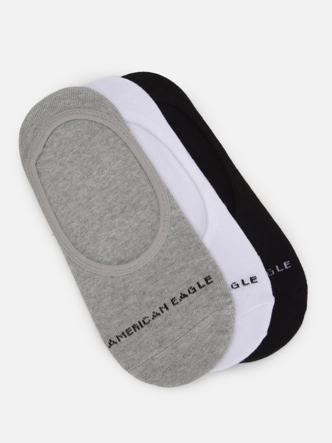 

AMERICAN EAGLE OUTFITTERS Men Pack of 3 Shoe Liners Socks, Grey