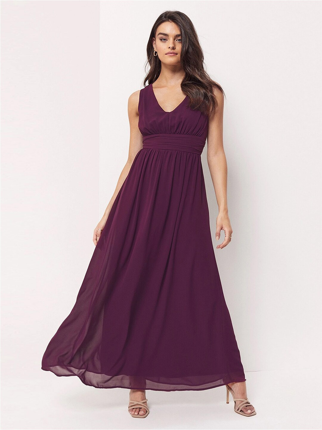 

Selvia V-Neck Maxi Dress, Purple