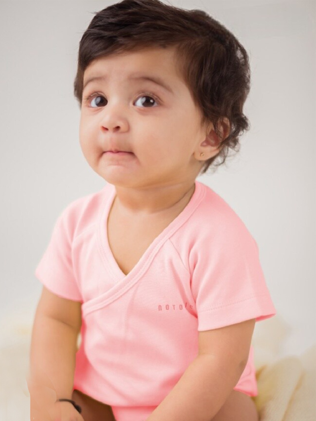 

BAESD Infants V-Neck Pure Organic Cotton Anti-Microbial Bodysuit, Pink