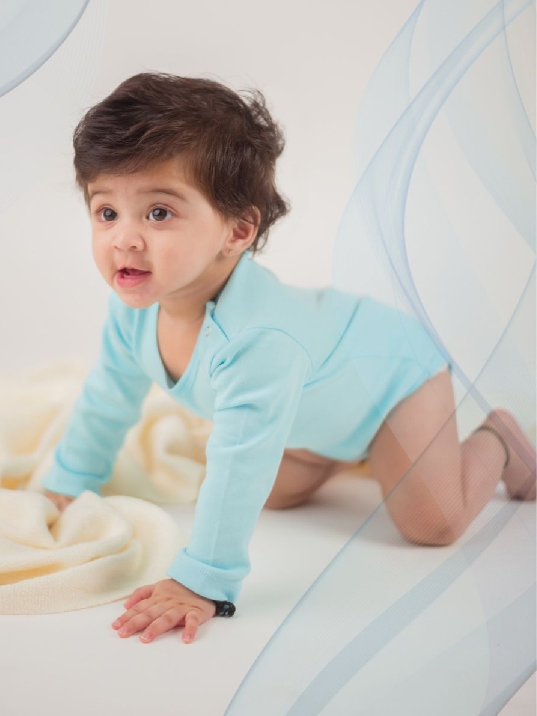 

BAESD Infants Organic Cotton Anti-Microbial Bodysuit, Blue