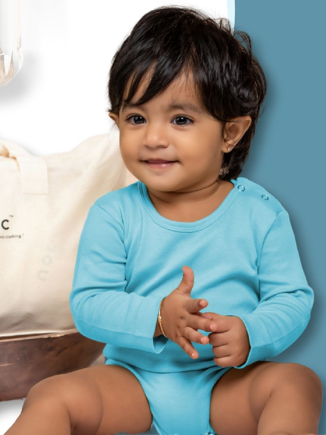 

BAESD Infants Organic Cotton Anti-Microbial Bodysuit, Blue