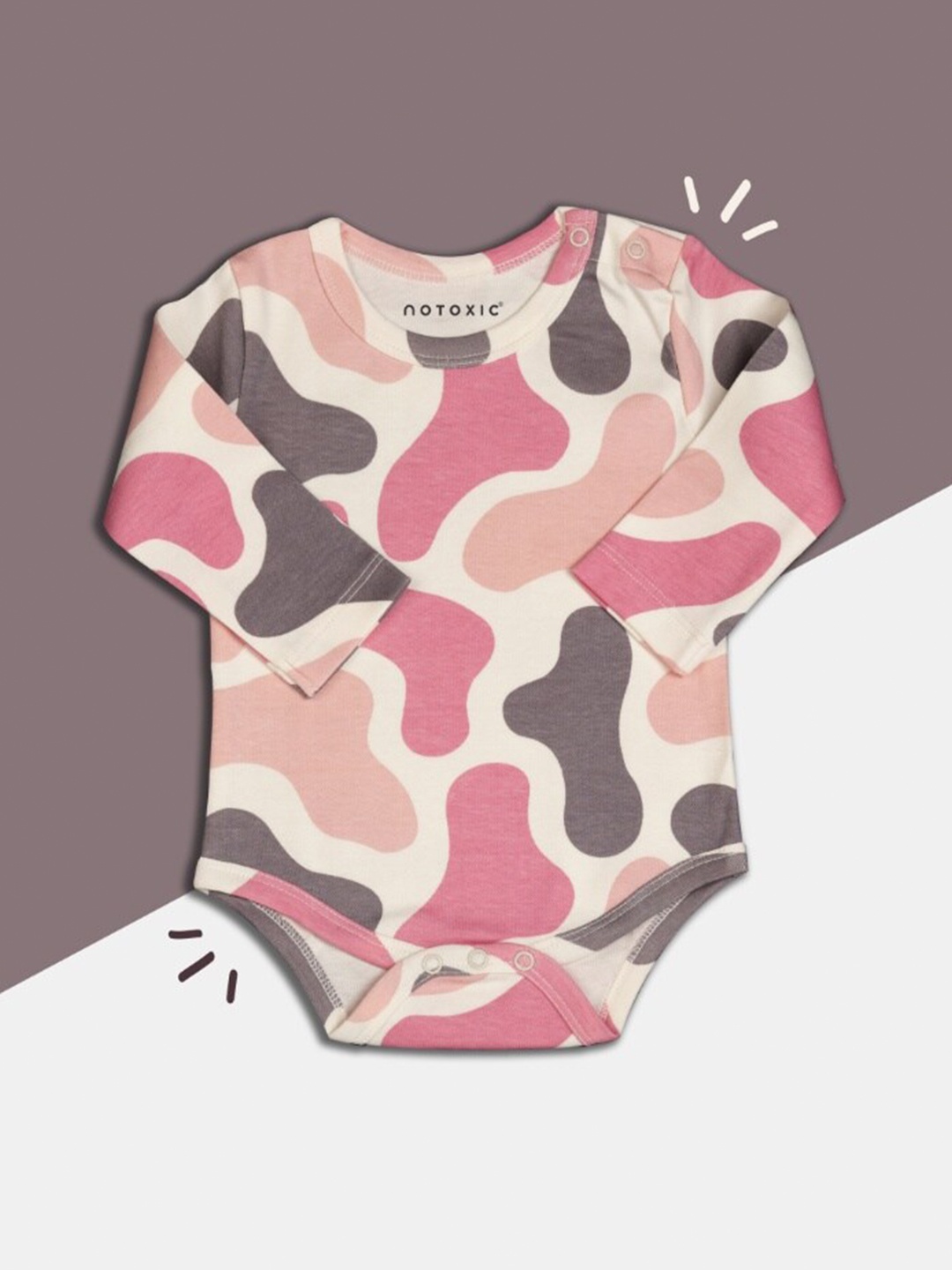 

BAESD Infants Printed Pure Organic Cotton Bodysuit, Pink